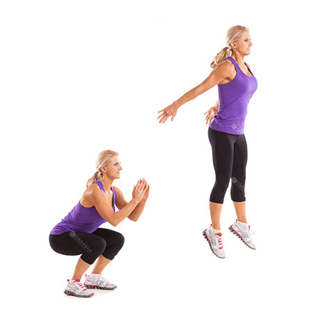 Bài tập Squat kết hợp nhảy cao giúp nâng mông hiệu quả